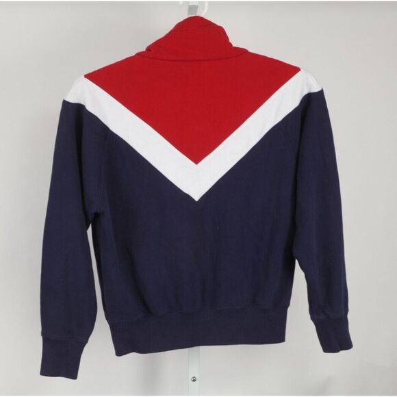 Polo Ralph Lauren Sweater Womens Medium Red White Blue 1/4 Zip Colorblock - Picture 4 of 9